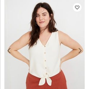 NWT Madewell Button-Front Tie Tank Top